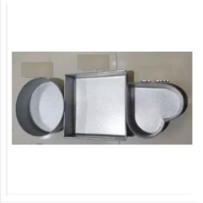 Picture of Aluminium 3 pcs 3 shape Square/ Heart/ Round Shape Cake Mold/ Pudding Mold Full Set -Silver