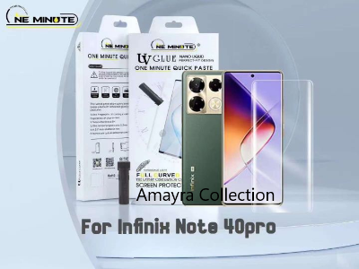 Picture of 3in1 Protector Combo Pack for Infinix Note 40 Pro+ 5G (A+ GRADE) UV Glass Screen Protector + Back Protector Film + Camera Glass Protector)
