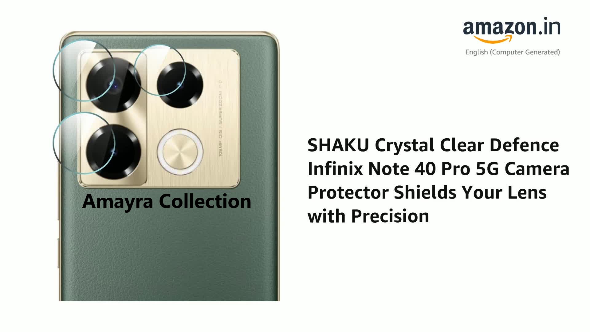 Picture of Infinix Note 40 Pro+ 5G Back Camera Lens Screen Protector Rear Camera Lens Screen Protector,Upgraded HD,Clear Scratch Resistant(Nano Poly)