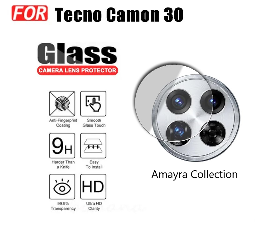 Picture of Tecno Camon 30 Pro Back Camera Lens Screen Protector Rear Camera Lens Screen Protector,Upgraded HD,Clear Scratch Resistant(Nano Poly)