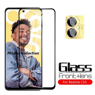 Picture of 2in1 Protector Combo Pack for Realme C55 (RMX3710) (Rinbo Full Screen Protector Glass+Camera Lens Protector)