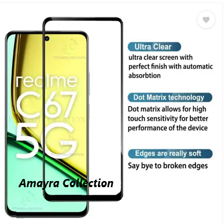 Picture of Realme C67 4G (RMX3890) (5D 9D 11D 13D 21D) Screen Protector Tempered Glass Film 9H Hardness Full Coverage No Bubbles and Fingerprint Scratch-Resistant
