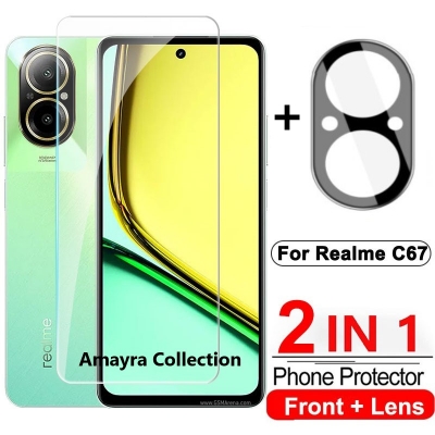 Picture of 2in1 Protector Combo Pack for Realme C67 4G (RMX3890) (Clear Screen Protector Glass+9h Camera Lens Protector)