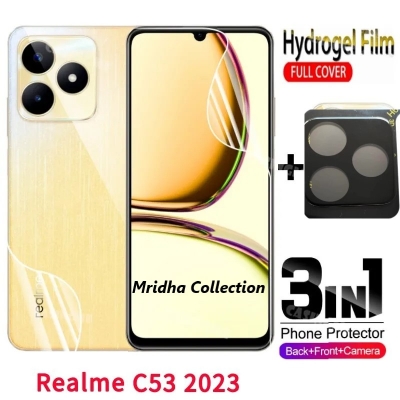 Picture of 3in1 Protector Combo Pack for Realme C53 (RMX3760) (Front Hydrogel Screen Protector Poly+Back Hydrogel Poly Protector+9h Camera Lens Protector)