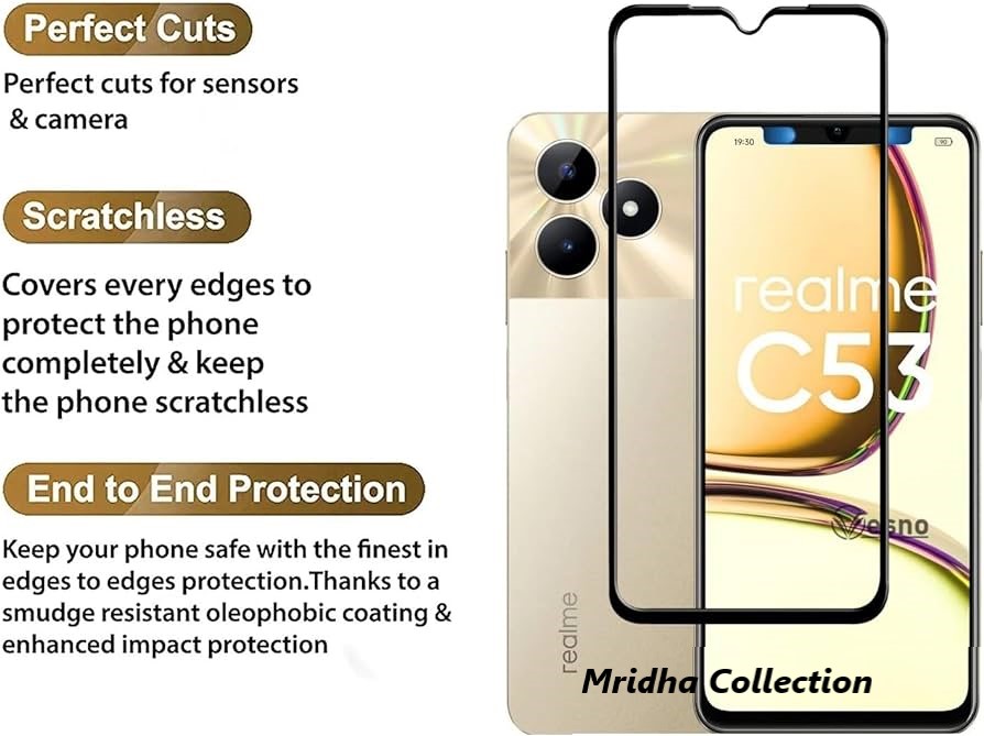 Picture of 2in1 Protector Combo Pack for Realme C53 (RMX3760) (5d Full Screen Protector Glass+9h Camera Lens Protector)