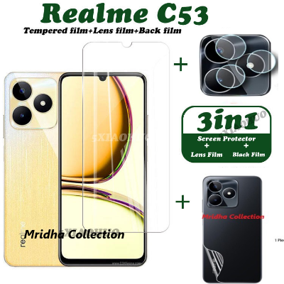Picture of 3in1 Protector Combo Pack for Realme C53 (RMX3760) (Clear Screen Protector Glass+Back Hydrogel Protector Poly+Camera Lens Protector)