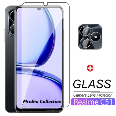 Picture of 2in1 Protector Combo Pack for Realme Realme C51 (RMX3830) (Clear Screen Protector Glass+Camera Lens Protector)