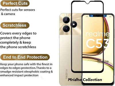 Picture of 3in1 Protector Combo Pack for Realme C51 (RMX3830) (Premium Full Screen Protector Glass+Back Hydrogel Protector Poly+9h Camera Lens Protector)