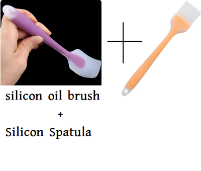 Picture of Combo of Silicon oil brush And Silicon Spatula -Multicolor