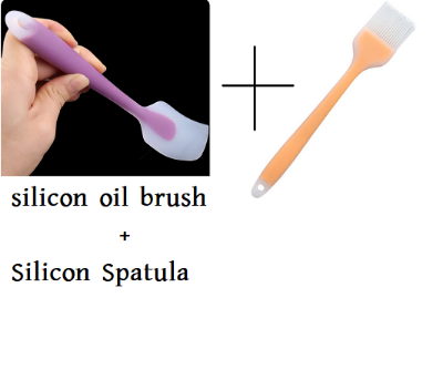Picture of Combo of Silicon oil brush And Silicon Spatula -Multicolor
