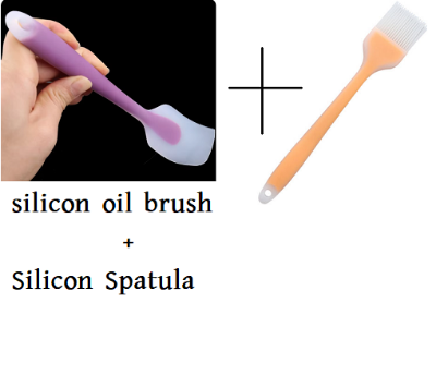 Picture of Combo of Silicon oil brush And Silicon Spatula -Multicolor