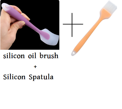 Picture of Combo of Silicon oil brush And Silicon Spatula -Multicolor