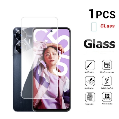 Picture of Realme C55 (RMX3710) Screen Protector 3D Tempered Glass Protector Clear Screen protector Premium Product Gorilla Glass Transparent Clear Ultra Thin - Durable & Scratch Resistant - Easy to Install
