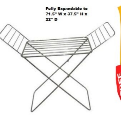 Picture of Home Intelligence Folding Cloth 3 Tyre Dry Rack Dryer - Cloth Rack - Upscaled Quality S.K.B DCH -A202 Full SS Stainless Steel -Silver