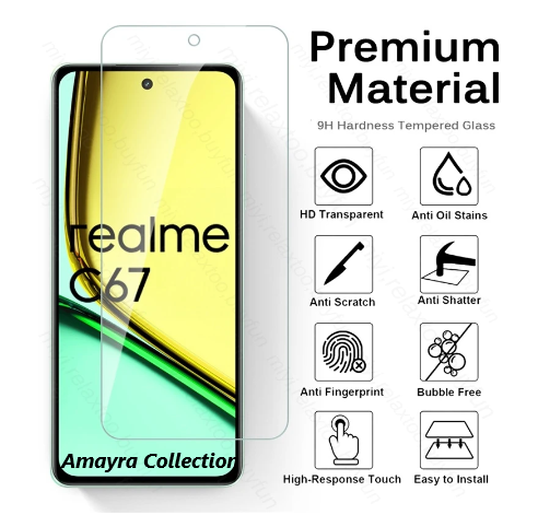 Picture of 3in1 Protector Combo Pack for Realme C67 4G (RMX3890) (Clear Screen Protector Glass+Back Hydrogel Protector Poly+Camera Lens Protector)