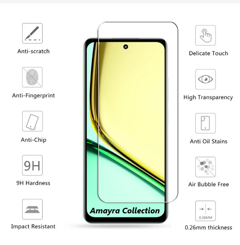 Picture of Realme C65 5G Screen Protector 3D Tempered Clear Screen protector Premium Product Gorilla Glass Transparent Clear Ultra Thin - Durable & Scratch Resistant - Easy to Install