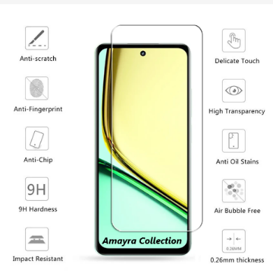 Picture of Realme C65 5G Screen Protector 3D Tempered Clear Screen protector Premium Product Gorilla Glass Transparent Clear Ultra Thin - Durable & Scratch Resistant - Easy to Install