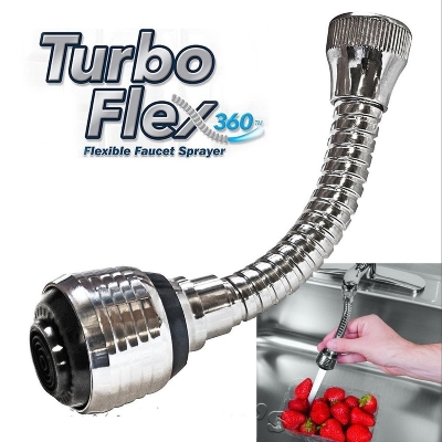 Picture of Turbo Flex 360 ,faucet Attachment Flexible Hose Kitchen / Office / washroom -Silver