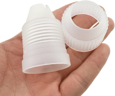 Picture of Cake decorating mouth converter decorating connector small medium large decorating bag tool squeezing flower baking tool Specifications : Large (suitable for 25mm nozzle) -White