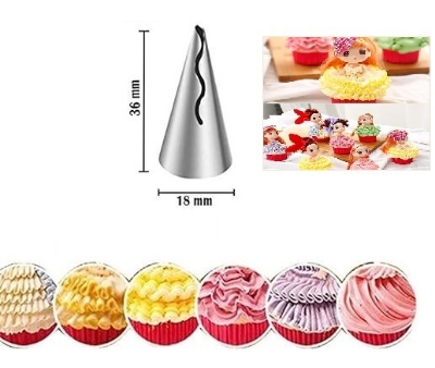 Picture of Pleated skirt cream decorating nozzle -Silver