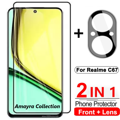 Picture of 2in1 Protector Combo Pack for Realme C67 4G (RMX3890) (5d Full Screen Protector Glass+9h Camera Lens Protector)