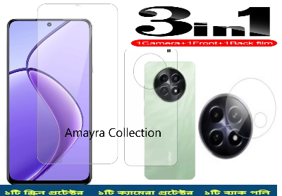 Picture of 3in1 Protector Combo Pack for Realme C65 5G (Clear Screen Protector Glass+Back Hydrogel Protector Poly+Camera Lens Protector)