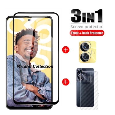 Picture of 3in1 Protector Combo Pack for Realme C55 (RMX3710) (5d Full Screen Protector Glass+Back Hydrogel Protector Poly+Camera Lens Protector)