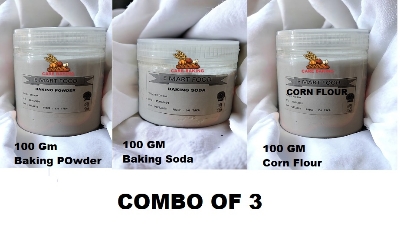 Picture of Baking powder 100 Gm + Baking Soda 100 Gm + Corn Flour 100 GM Combo Of 3