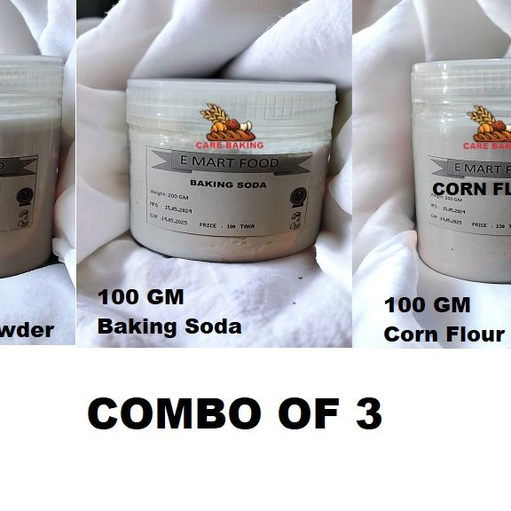 Picture of Baking powder 100 Gm + Baking Soda 100 Gm + Corn Flour 100 GM Combo Of 3