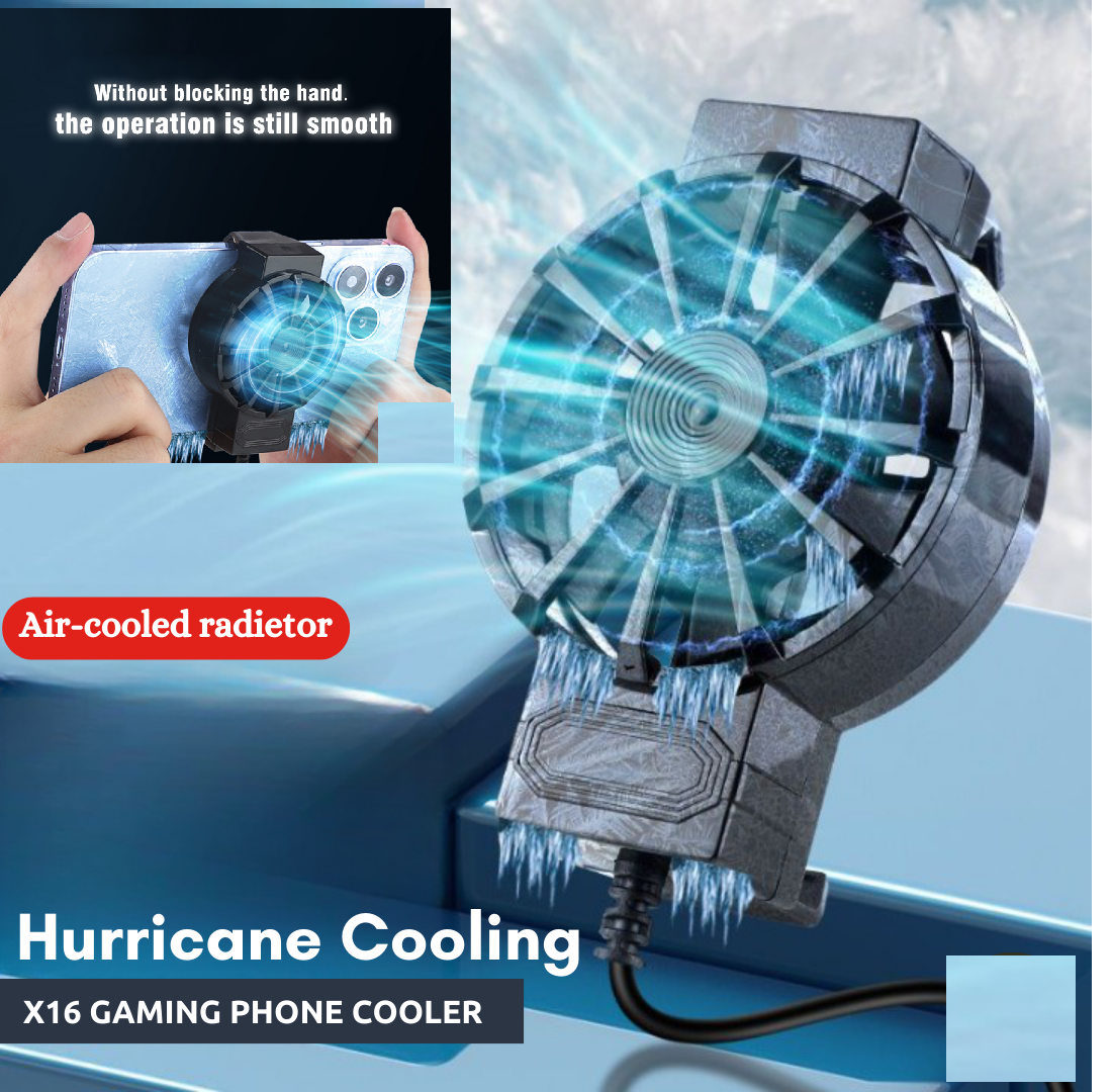 Picture of X16 Mobile Cooler For Gaming Universal Size Mini Cooling Fan for All Gaming Phone -Black