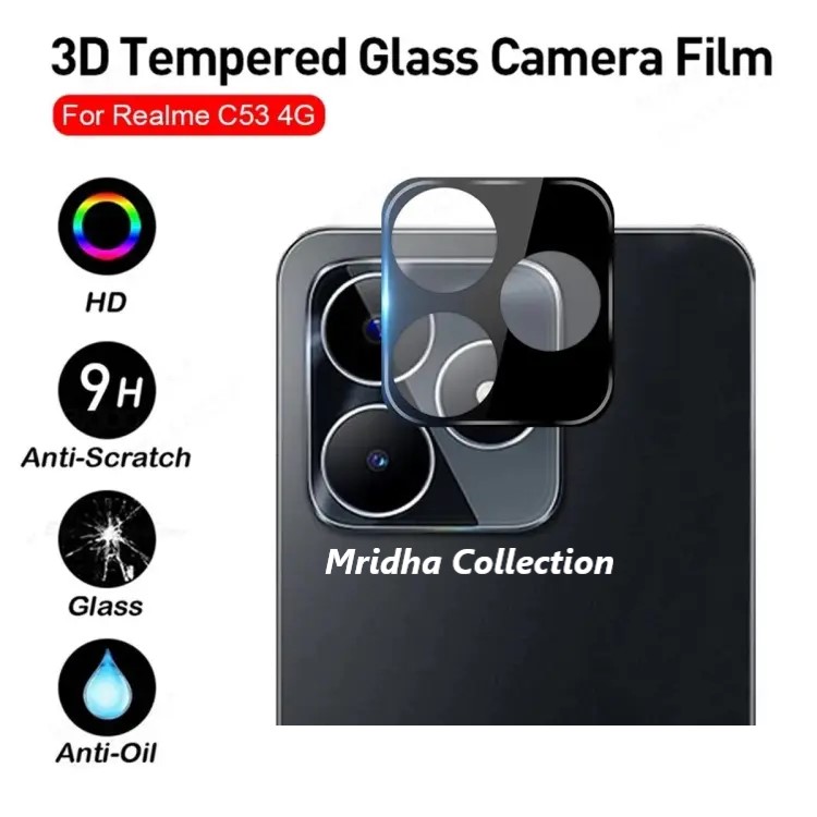 Picture of Realme C53 (RMX3760) Back 9H Full Camera Lens Protector Rear 9H 3D Camera Lens Protector,Upgraded HD,Clear Scratch Resistant [With Photo Friendly Flash Cut]