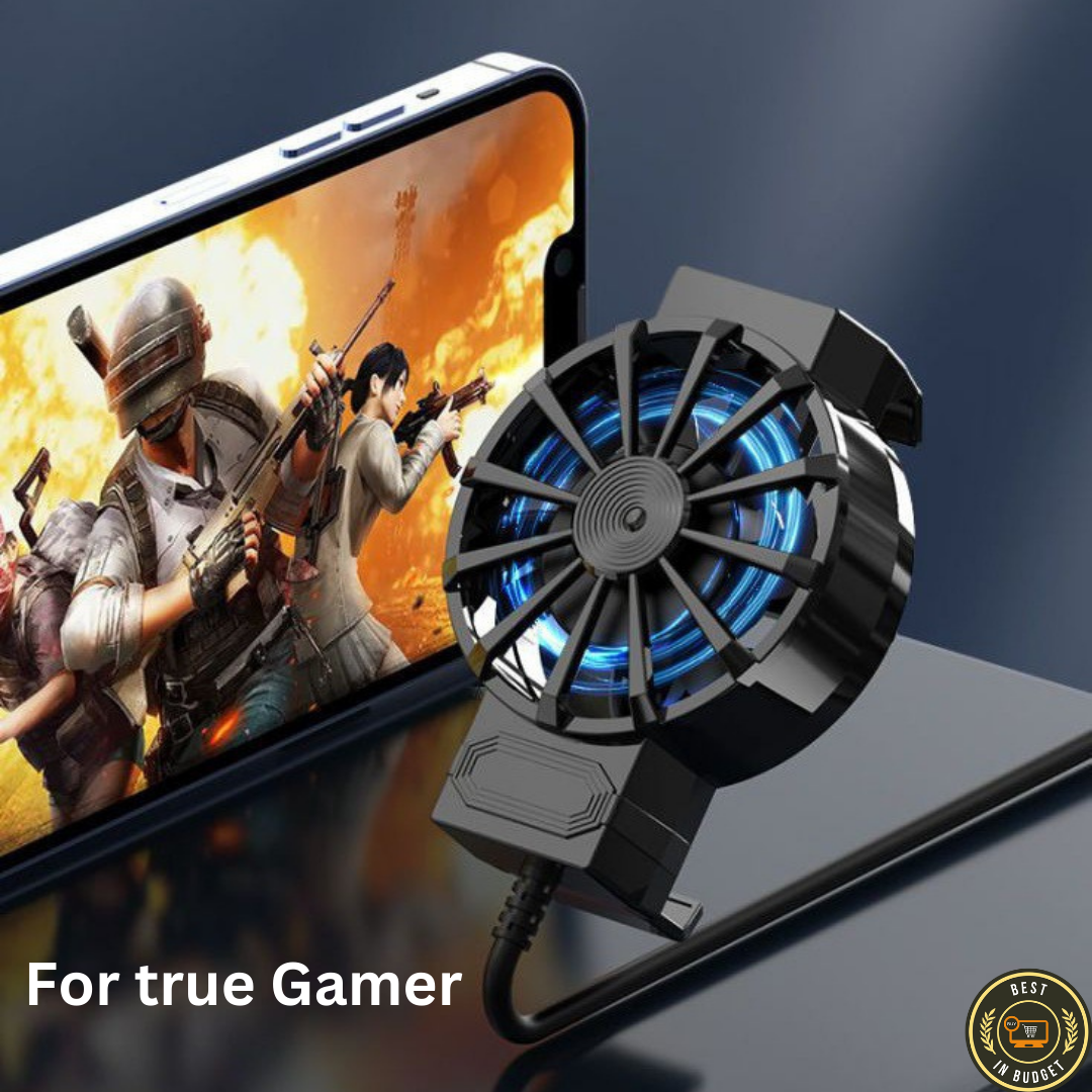 Picture of X16 Mobile Cooler For Gaming Universal For All  phone Size Mini Cooling Fan for All Gaming and video watching -Black