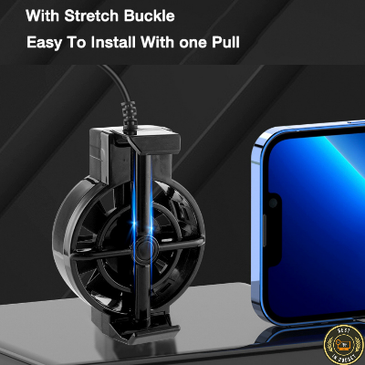 Picture of X16 Mobile Cooler For Gaming Universal For All  phone Size Mini Cooling Fan for All Gaming and video watching -Black