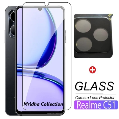 Picture of 2in1 Protector Combo Pack for Realme C51 (RMX3830) (Clear Screen Protector Glass+9h Camera Lens Protector)