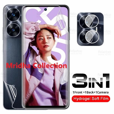 Picture of 3in1 Protector Combo Pack for Realme C55 (RMX3710) (Front Hydrogel Screen Protector Poly+Back Hydrogel Poly Protector+Camera Lens Protector)