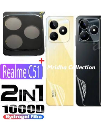 Picture of 2in1 Back Protector Combo Pack for Realme C51 (RMX3830) (Back Hydrogel Poly Protector+9h Camera Lens Protector)