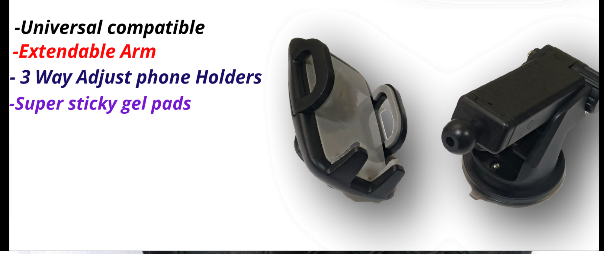 Picture of Universal Car Mount Holder for Mobile Phone with Suction Cup Rotating 360 Degree -Black