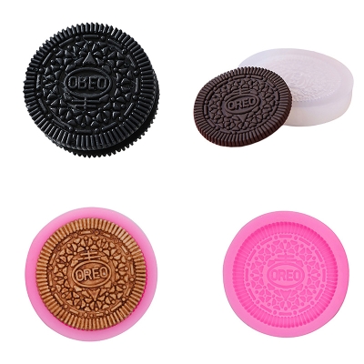 Picture of Silicone OREO Cookie Molds Kitchen Baking Chocolate Fondant Cookie Moulds DIY Party Dessert Supply Gift Craft Cake Decoration -Multicolor