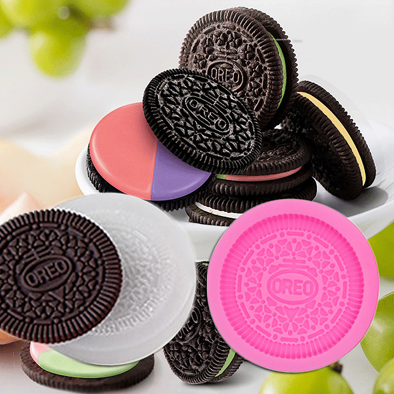 Picture of Silicone OREO Cookie Molds Kitchen Baking Chocolate Fondant Cookie Moulds DIY Party Dessert Supply Gift Craft Cake Decoration -Multicolor