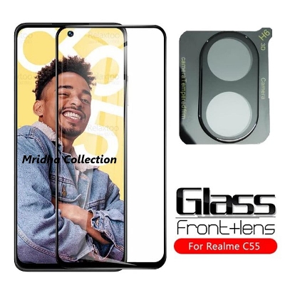 Picture of 2in1 Protector Combo Pack for Realme C55 (RMX3710) (Rinbo Full Screen Protector Glass+9h Camera Lens Protector)