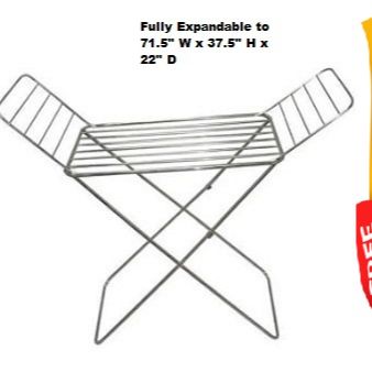 Picture of Home Intelligence Folding 3 Tyre Dry Rack Dryer - Cloth Rack - Upscaled Quality S.K.B DCH -M202M Full SS Stainless Steel -Silver