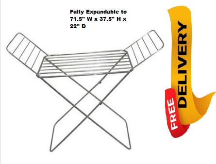 Picture of Home Intelligence 3 Tyre Dry Rack Dryer Folding Cloth  - Cloth Rack - Upscaled Quality S.K.B DCH -202A Full SS Stainless Steel -Silver