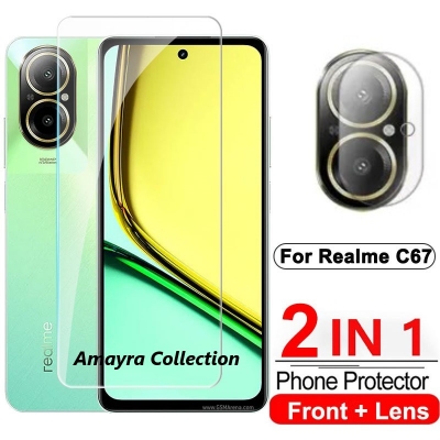 Picture of 2in1 Protector Combo Pack for Realme Realme C67 4G (RMX3890) (Clear Screen Protector Glass+Camera Lens Protector)