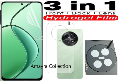 Picture of 3in1 Protector Combo Pack for Realme C65 5G (Front Hydrogel Screen Protector Poly+Back Hydrogel Poly Protector+9h Camera Lens Protector)