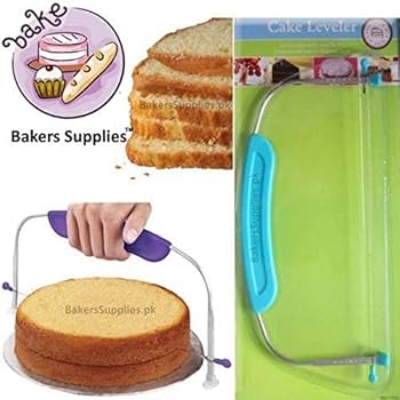 Picture of Cake Premium Slicer with Adjustable Wire Cake Layer Cutter Sponge Cake Leveler Toast Bread Wire Slicer Baking Tool -Ice Cream Stick -Multicolor