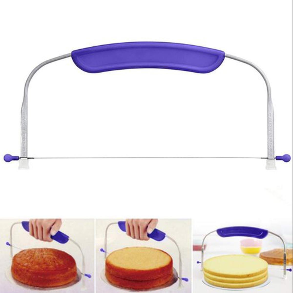 Picture of Cake Premium Slicer with Adjustable Wire Cake Layer Cutter Sponge Cake Leveler Toast Bread Wire Slicer Baking Tool -Ice Cream Stick -Multicolor