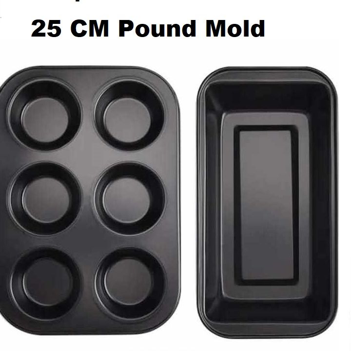 Picture of Combo 6 Muffin non stick And 25 Cm pound mold non stick -Black
