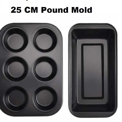 Picture of Combo 6 Muffin non stick And 25 Cm pound mold non stick -Black