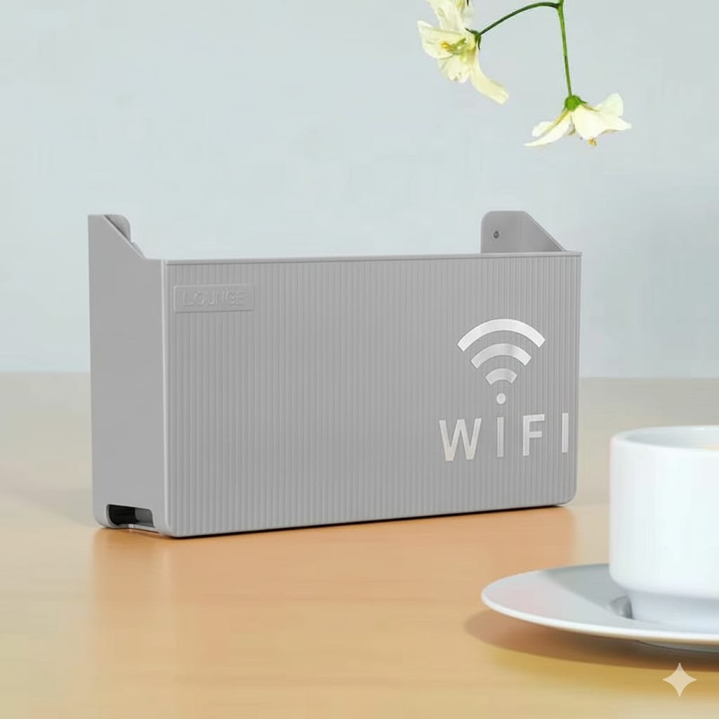 Picture of Wall Mounted WiFi Router Shelf Box – ABS Plastic Wireless Router Holder & Organizer – Hidden Cable Storage Bracket – Space Saver for Home & Office – Easy Install – Wall Mounted Decorative Internet Box