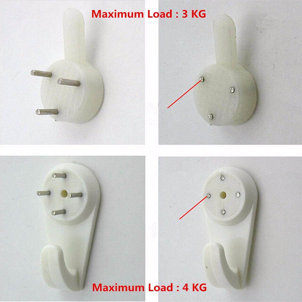 Picture of 5  pcs  White Plastic Invisible Wall Mount Photo Picture Frame Nail Hook Hanger 30mm -White